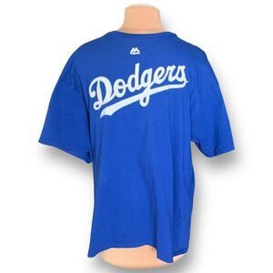 Majestic Mens Pederson 31 Los Angeles Dodgers Shirt Blue And White Size XL